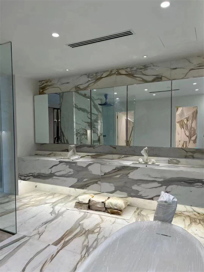 Calacatta Gold Marble Tiles Bathroom